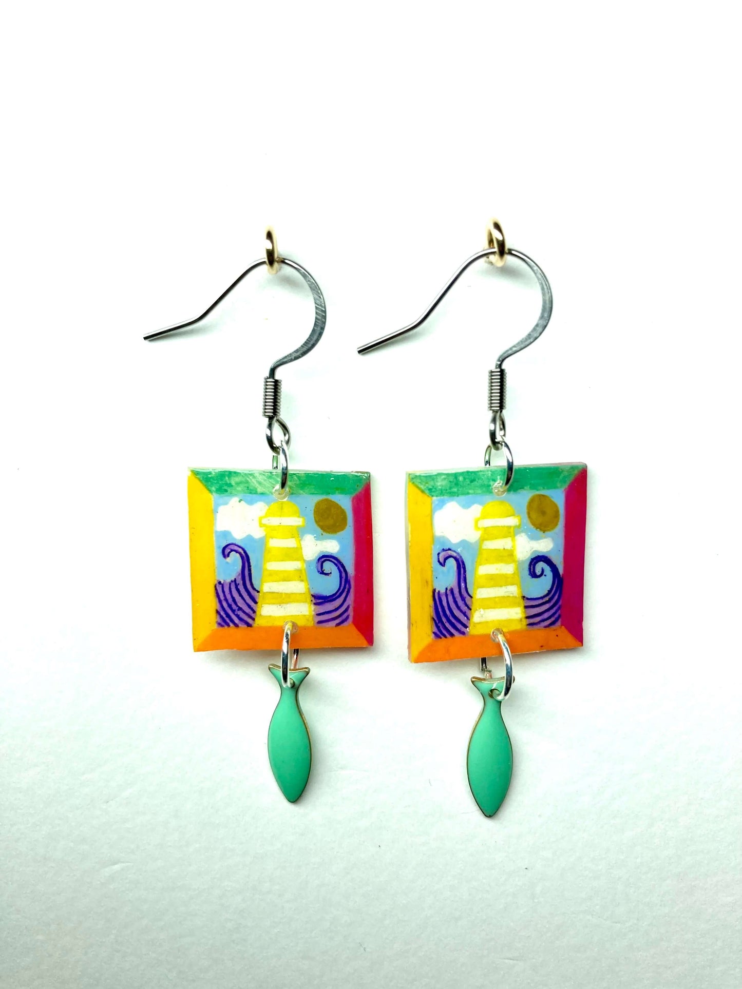 Mes petits cadres | Boucles d'oreille, 2 tableaux, 5