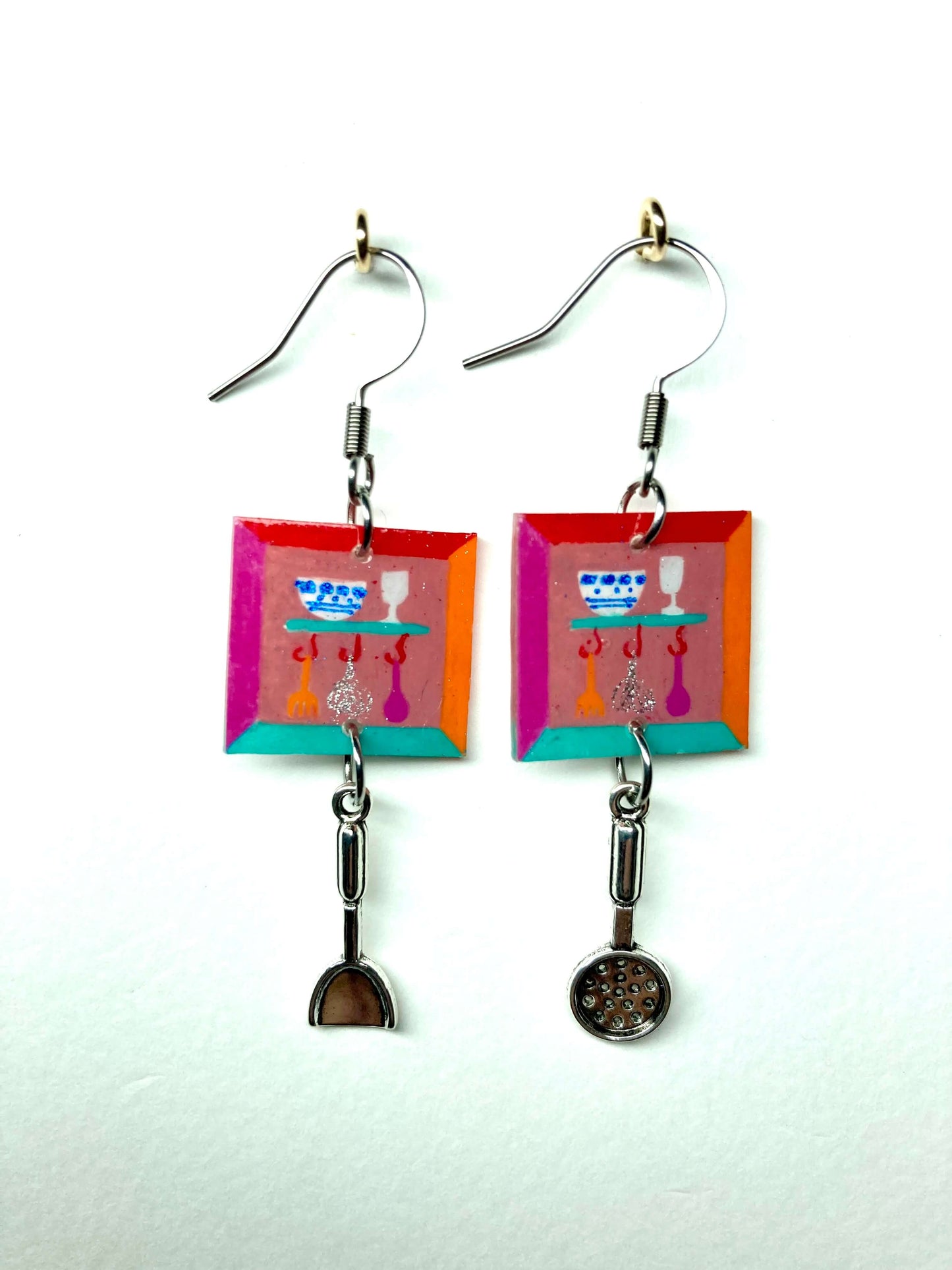 Mes petits cadres | Boucles d'oreille, 2 tableaux, 7