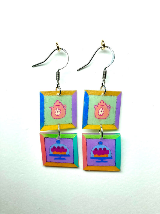 Mes petits cadres | Boucles d'oreille, 2 tableaux, 54