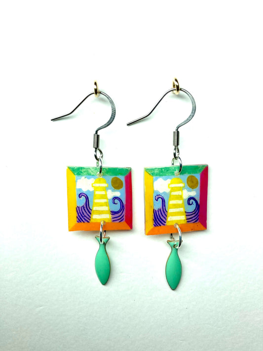 Mes petits cadres | Boucles d'oreille, 2 tableaux, 5