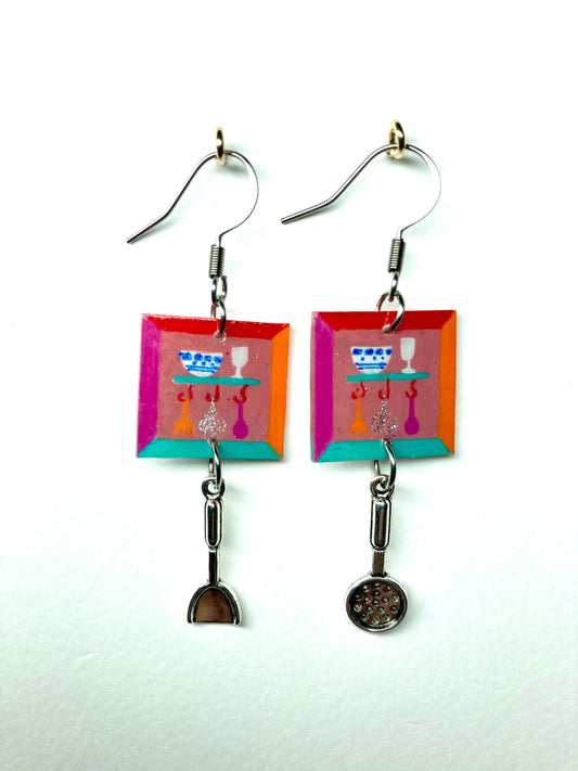 Mes petits cadres | Boucles d'oreille, 2 tableaux, 7
